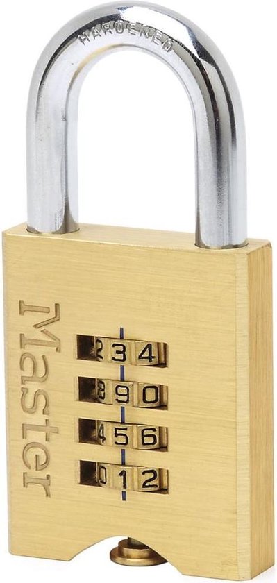 Of praktijk artikel Master Lock Combinatie hangslot 50 mm massief messing 651EURD | bol.com