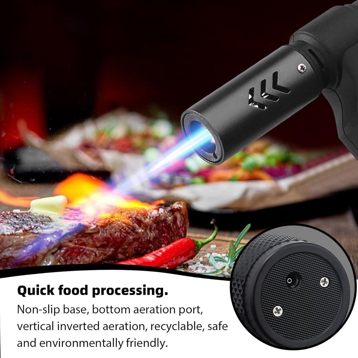 Brûleur De Torche De Cuisine, Brûleur À Gaz Butane - Sans Butane, Flamme Réglable, Utilisé Pour