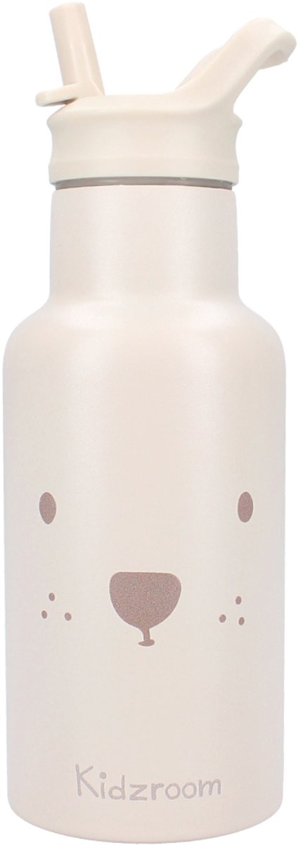 Kidzroom Beary Excited Drinkfles - Beige - 350ml - Beer - Schoolbeker