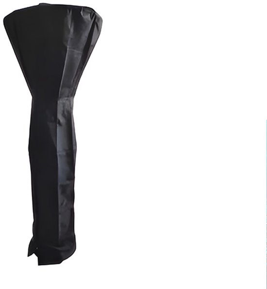 Zwarte beschermhoes voor terrasverwarmer, 85 x 50 x 230 cm.