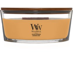 WoodWick Hearthwick Flame Ellipse Geurkaars - Golden Bourbon - 50 branduren