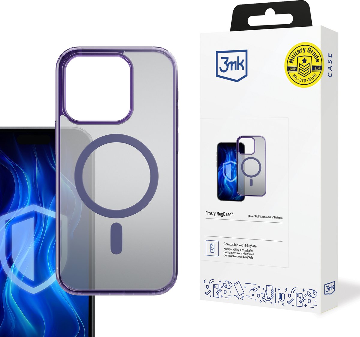 Apple iPhone 15 Pro - 3mk Frosty MagCase Paars