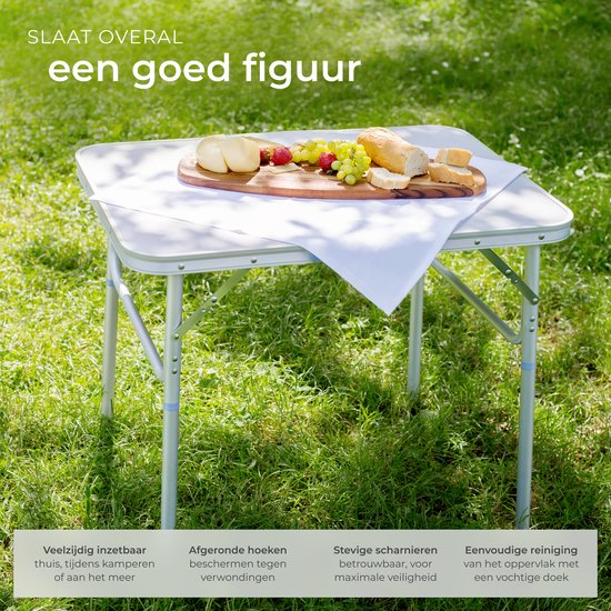 tectake® Campingtafel opvouwbaar - Draagbare kampeertafel - Vouwtafel buiten - Inklapbare tafel - Weerbestendig - Div. afmetingen 75x55x68cm - Grijs van Merkloos — afbeelding 5