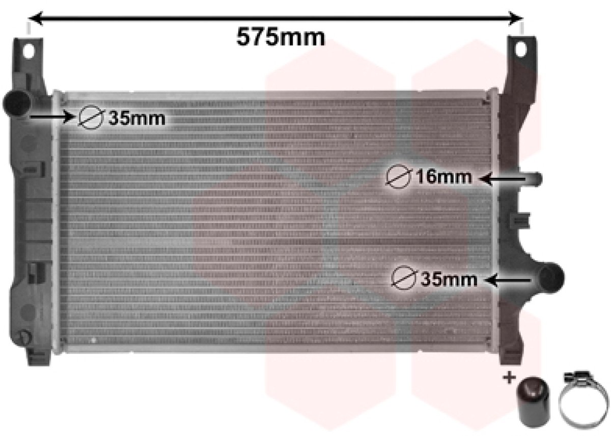 Van Wezel - RADIATOR VOOR FORD FIESTA II 1983-1989 1654376