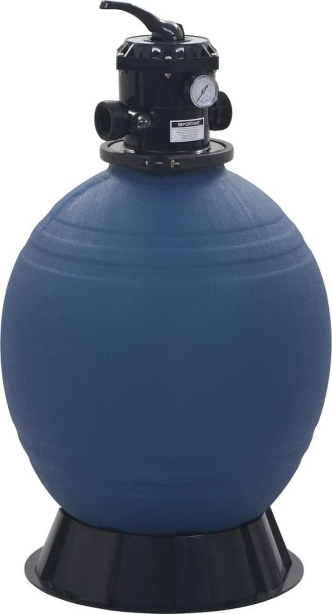 vidaXL - Zwembadzandfilter - met - 6-positie - ventiel - 560 - mm - blauw