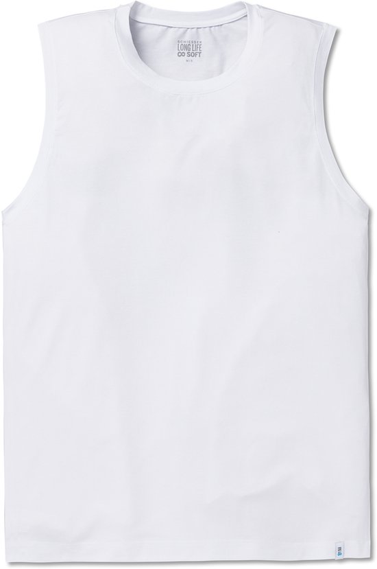 SCHIESSER Long Life Soft singlet (1-pack) - heren onderhemd modieuze snit wit