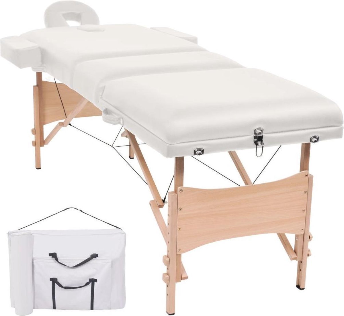 Goedkoopste vidaXL - Massagetafel - inklapbaar - 3 - zones - 10 - cm - dik - wit