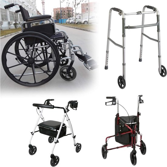 Kruiwagenwiel - 2 Stuks -15 cm - Met schroefstang - Vervangende Rolstoelwielen - Wiel - Rolstoelaccessoires - Antislip - Rubberen - Zwart - Voor rollator, rolstoelen en eenwielers. van Merkloos	 — afbeelding 4
