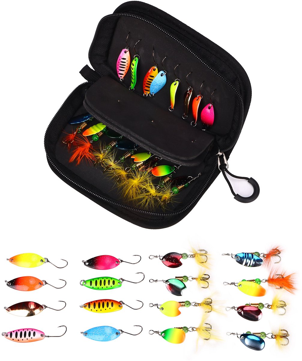 Fish4All Spinner & Spoon Wallet Mix 1 (16 Stuks) - Kunstaas Set