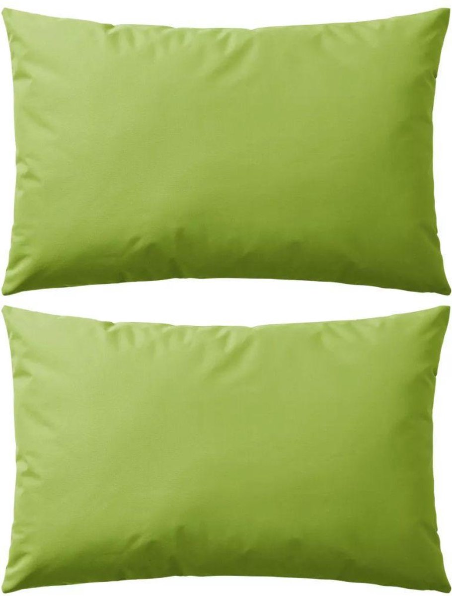 vidaXL Buitenkussens - 60x40 - cm - appeltjesgroen - 2 - st