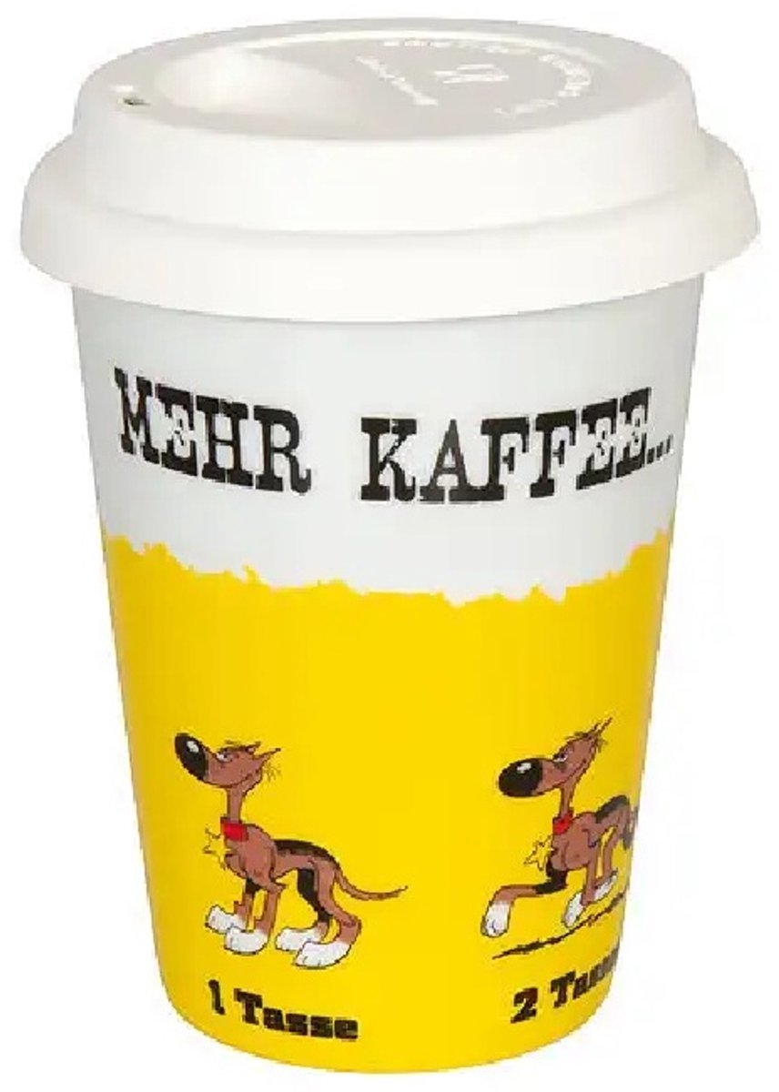 Lucky Luke - Coffeemug to Go - Koffiemok - Met silliconen upper - Konitz