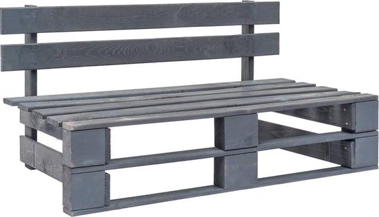 vidaXL palletbank – hout – grijs