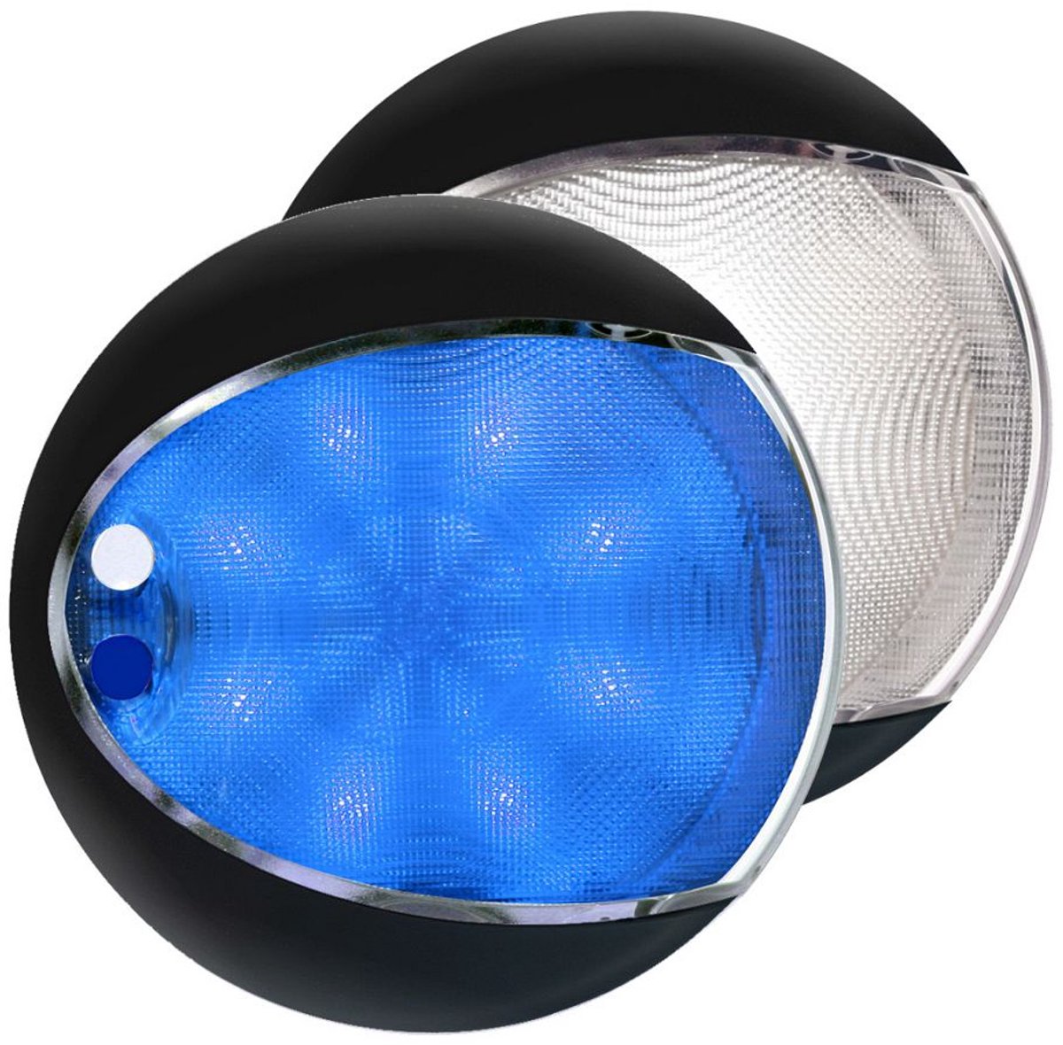 Hella Marine EuroLED 130 Touch Ronde Wandlamp - Zwarte Behuizing - Wit Blauw Licht | 2JA 959 951-111