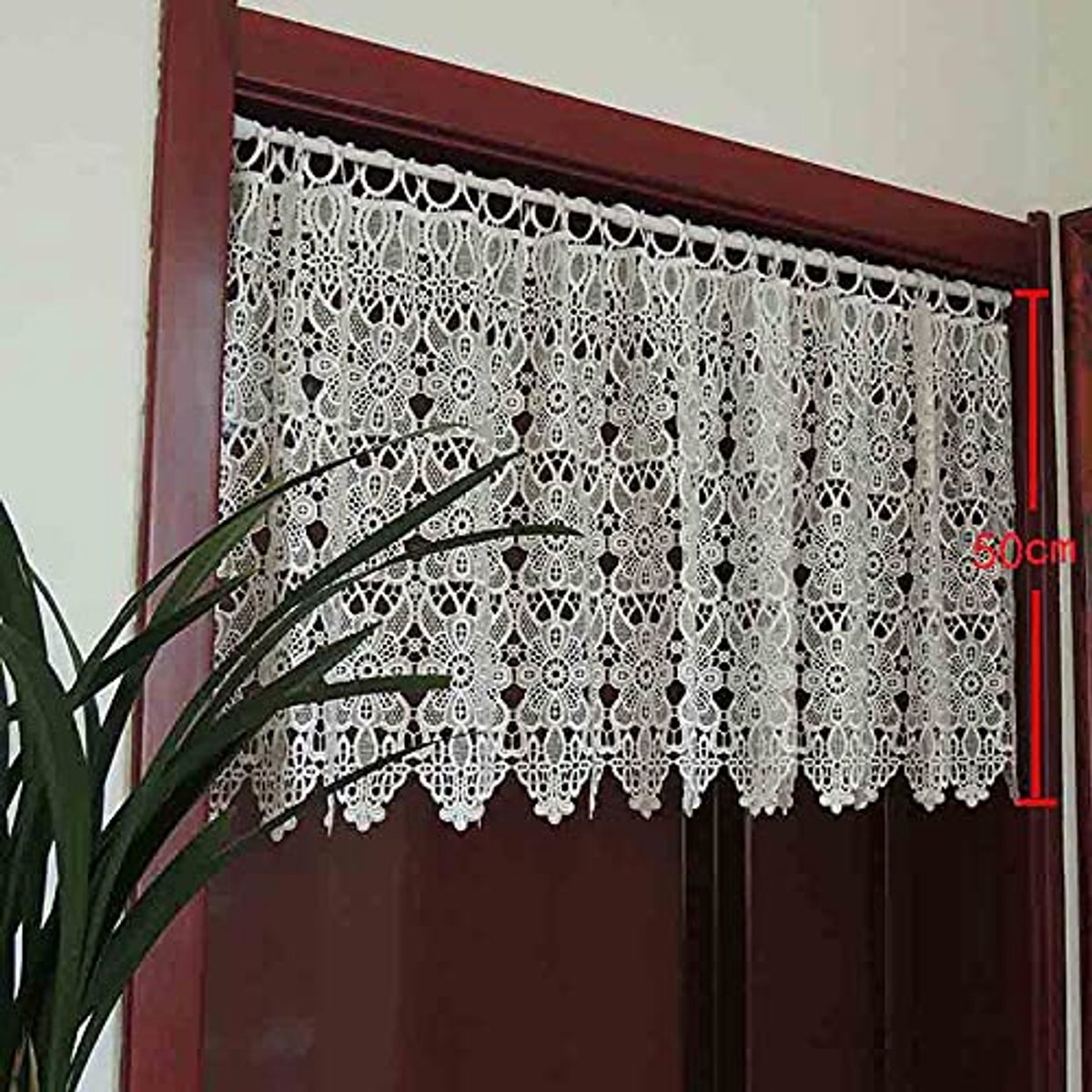 Ibenzoa® Stijlvolle Korte Vitrages met Bloemenpatroon voor Elegante Raamdecoratie en Privacy