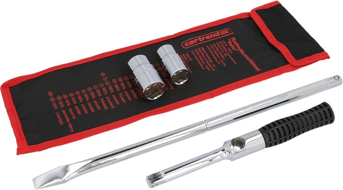 Wielmoersleutel met Gelagerde Handgreep en Dopsleutels 17/19/21/23 mm