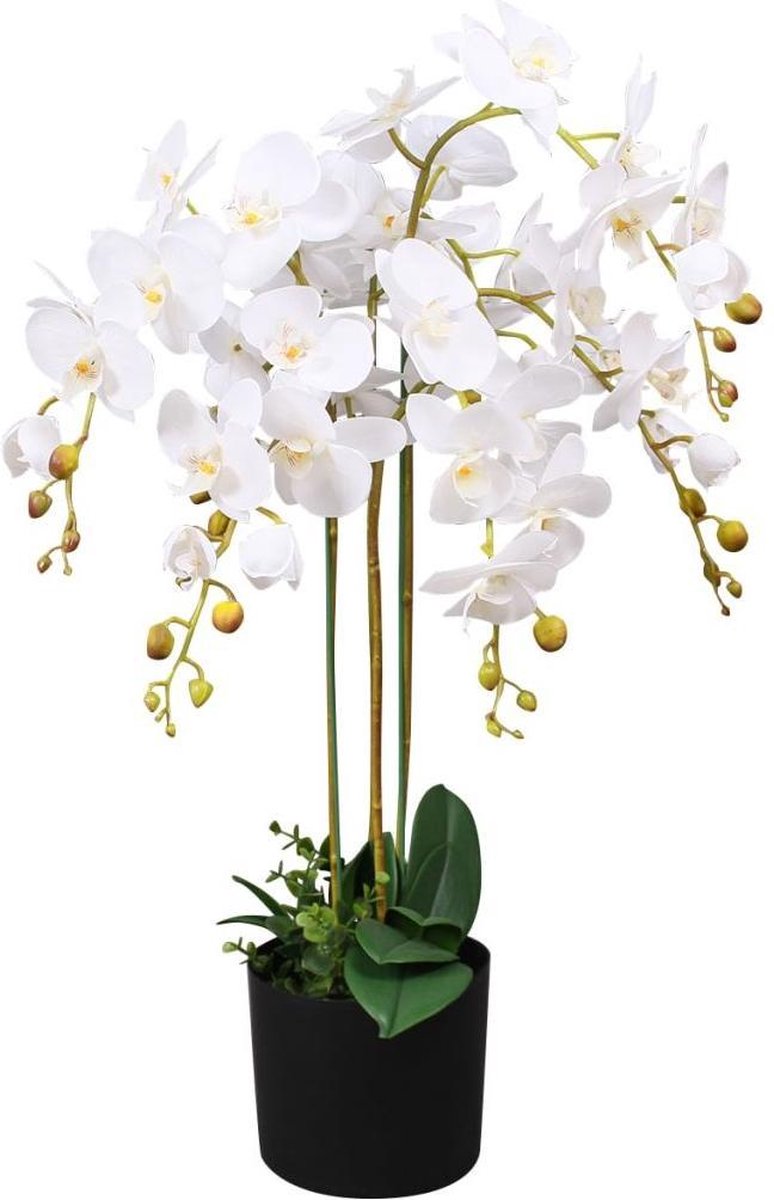 bol.com | vidaXL Kunst orchidee plant met pot 75 cm wit