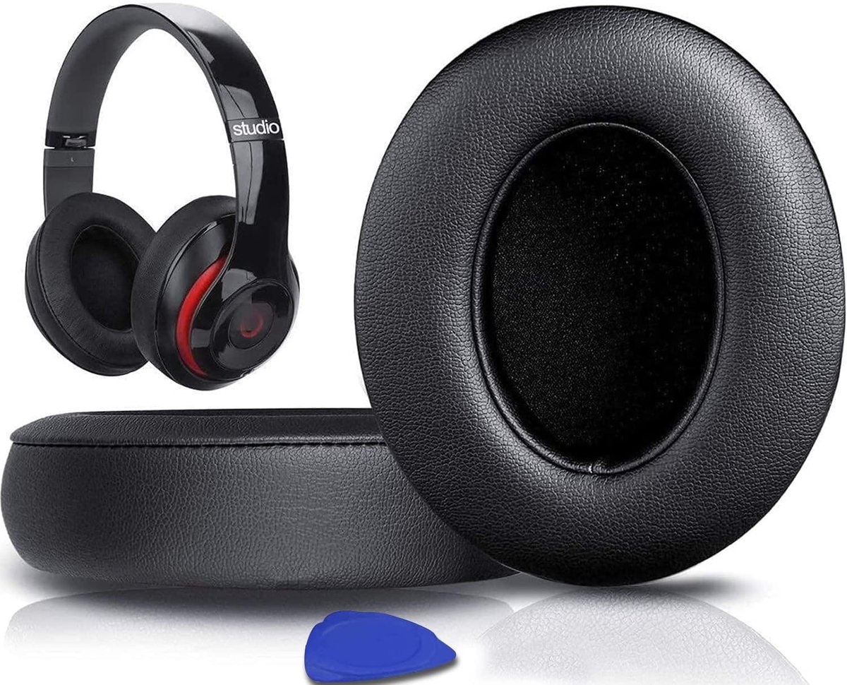 Oorkussens Vervanging voor Beats Studio 3 & Studio 2 - Draadloze Bedrade Over-ear Koptelefoon - Zacht Eiwit Leer/Sterke Plakband - Earpads en Cushions - Comfortabel en Duurzaam