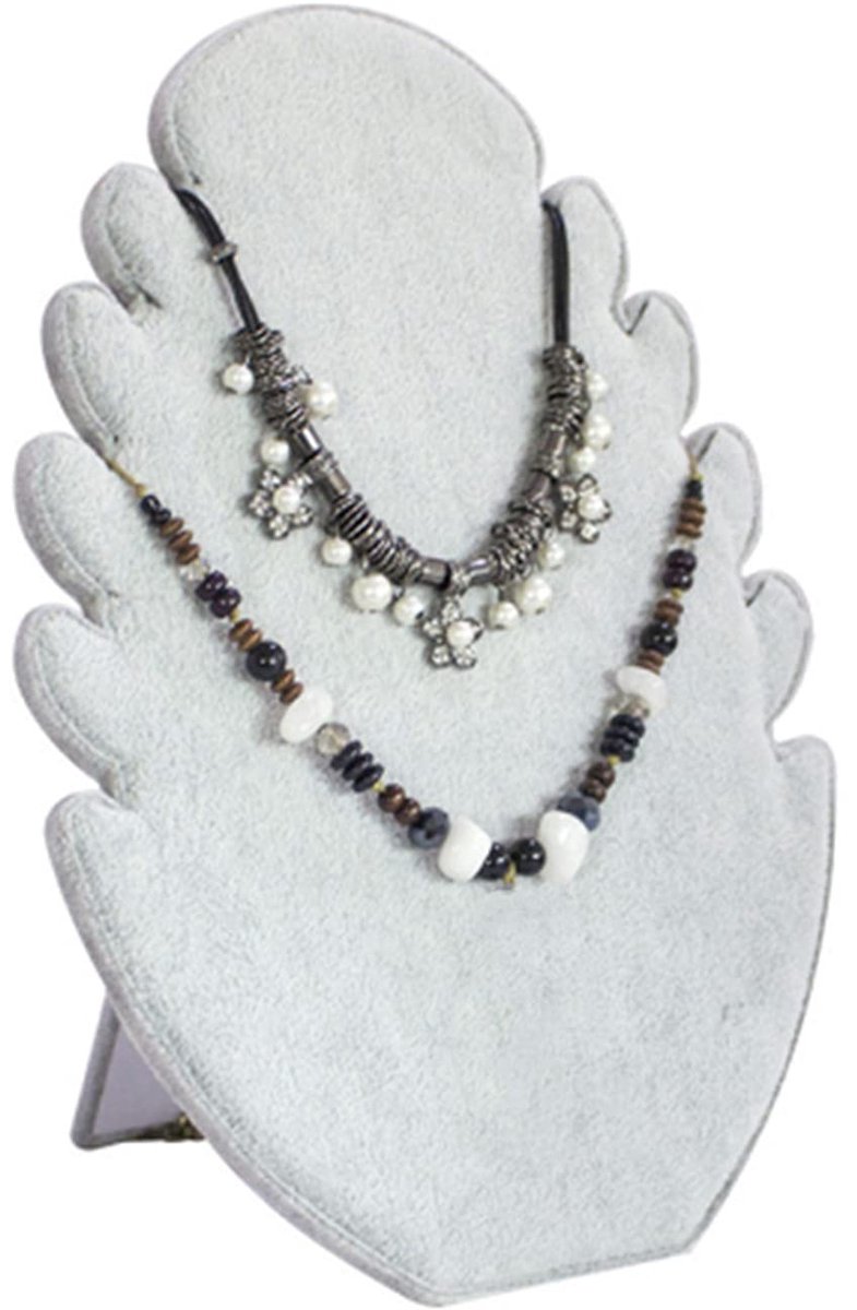 Ibenzoa® Stijlvolle Fluwelen Halsketting Display Standaard met 5 Inkepingen voor Sieraden