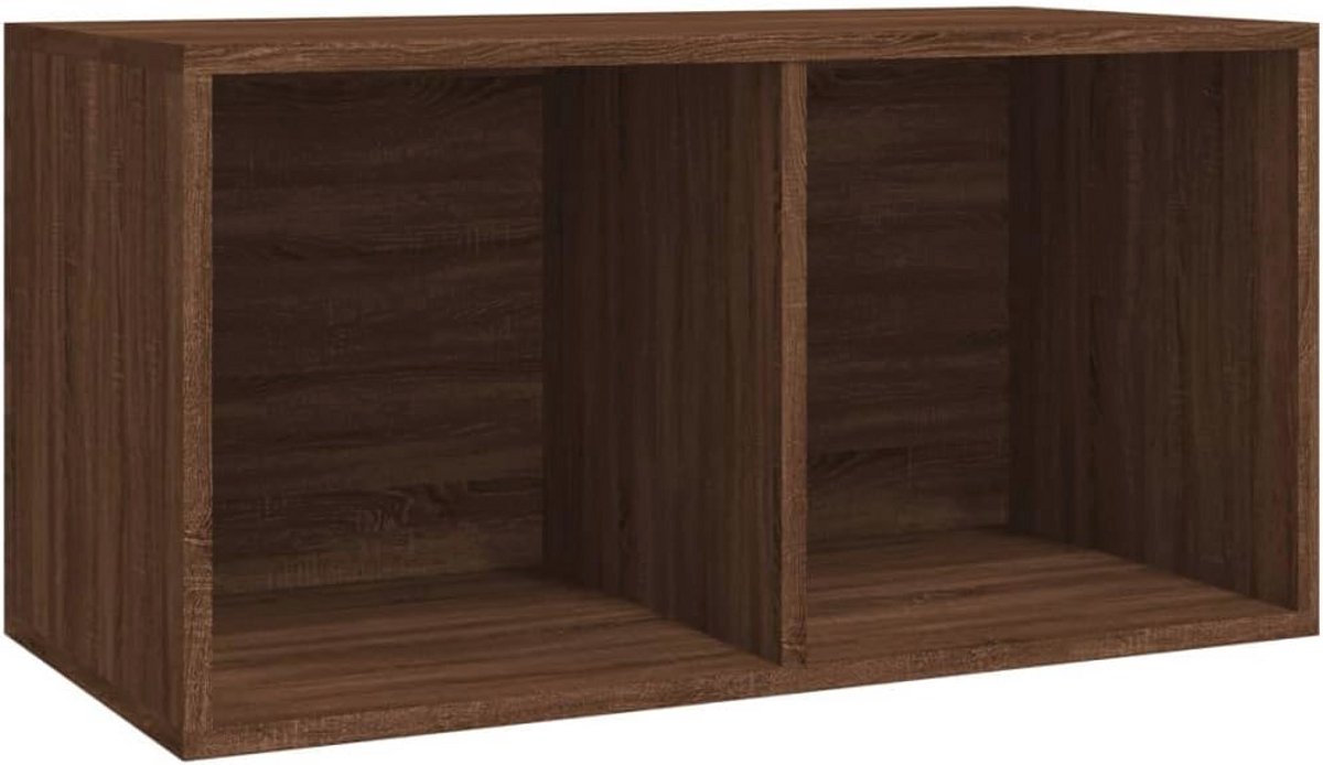 Opbergbox voor LP's 71x34x36 cm - Bruin Hout - Vinyl Platen Organizer