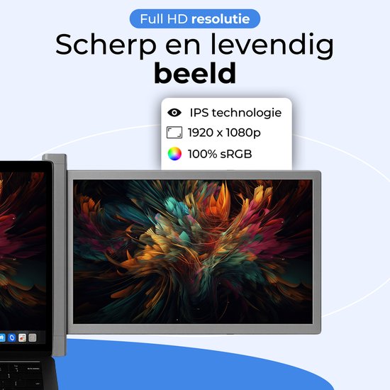Écran portable 14,1 pouces – Full HD – 1 câble – Écran portable pour ordinateur portable – Sac de transport offert