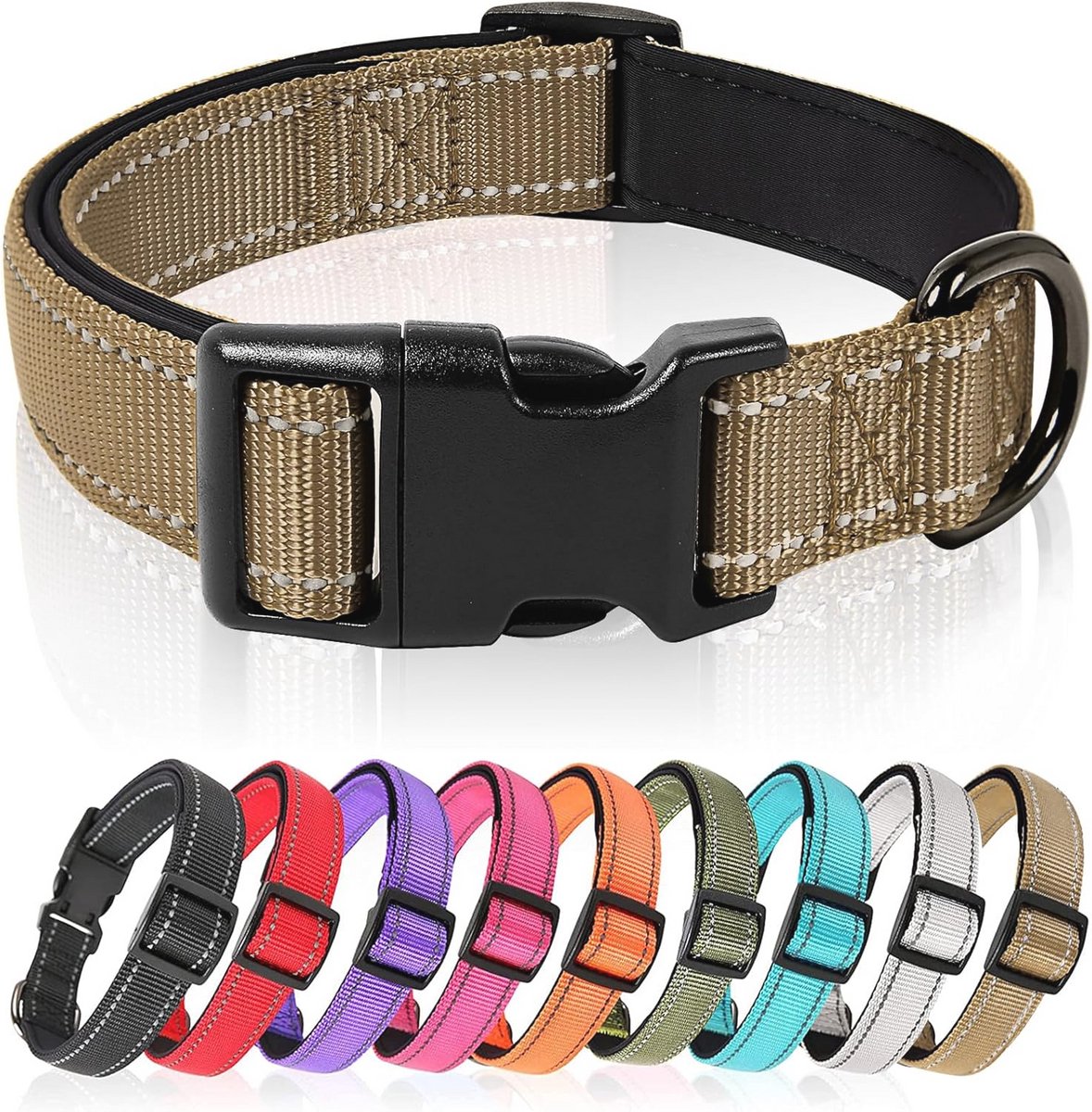 Zachte, Verstelbare en Reflecterende Hondenhalsband van Neopreen en Nylon voor Puppy’s en Honden
