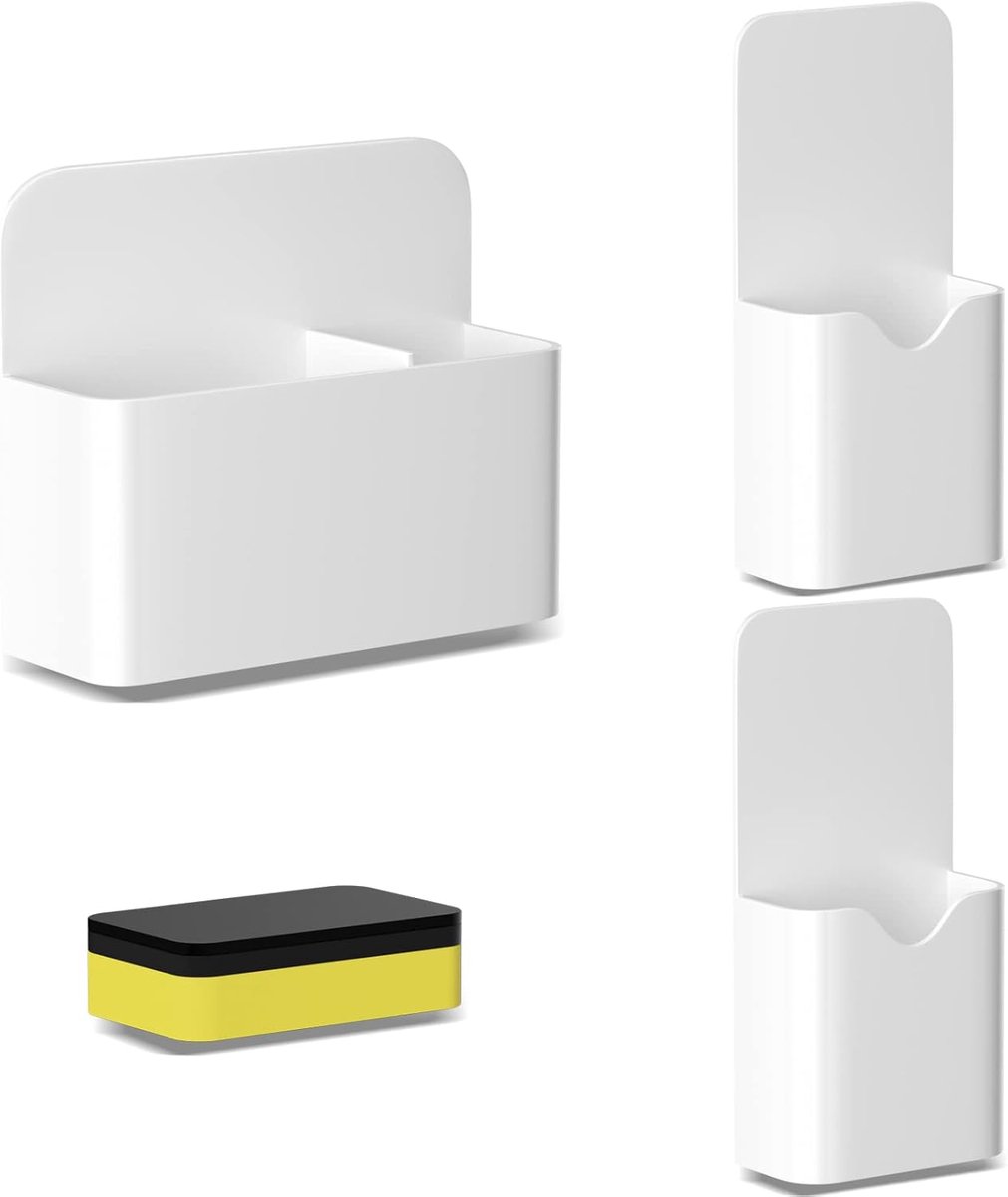 Magnetische Pennenhouders Set - 3 Stuks met Whiteboard Spons voor Koelkast en Whiteboard