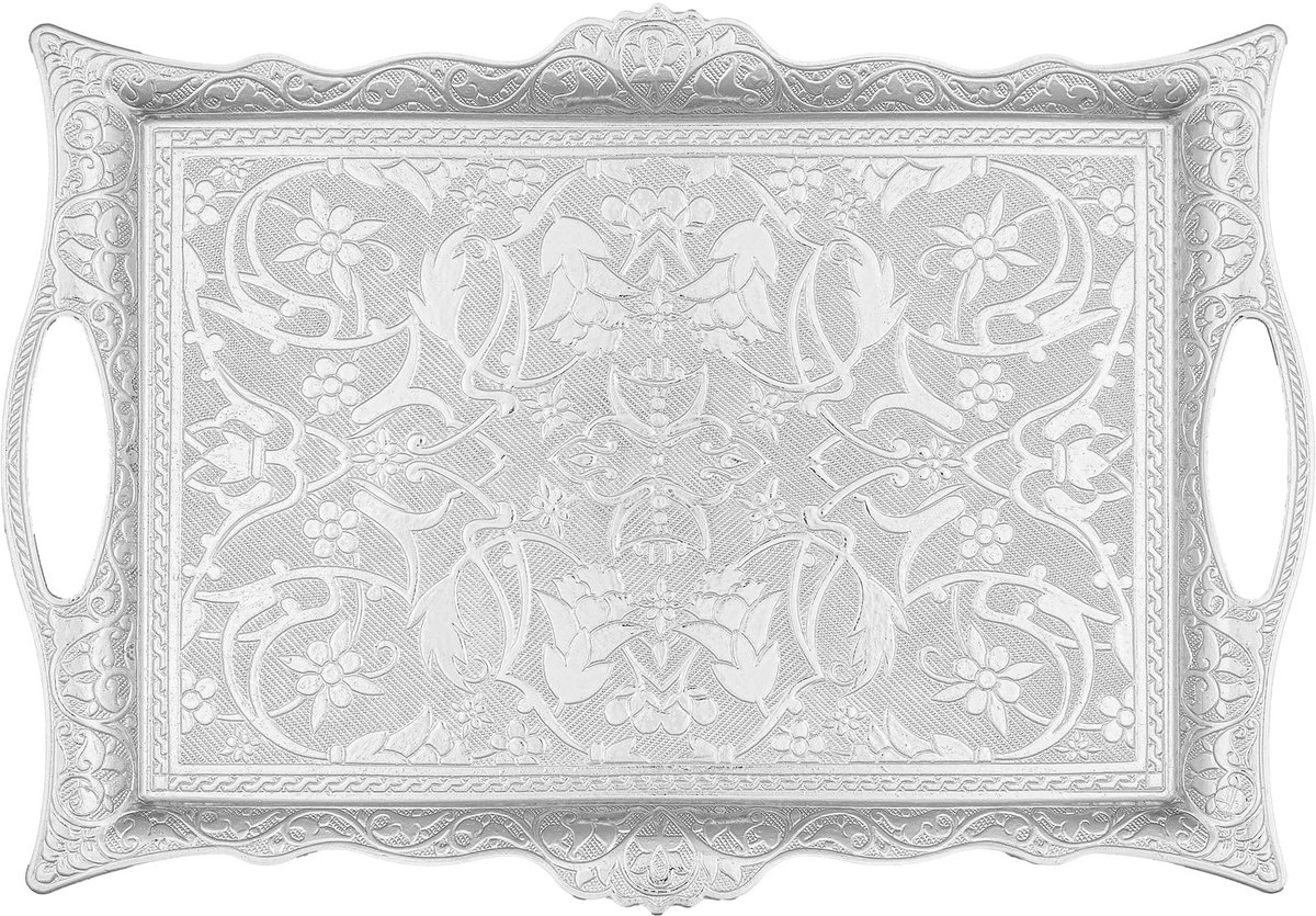 Ibenzoa® Luxueus Zamak Dienblad met Ottomaanse Motieven voor Koffie en Thee, Zes Persoons
