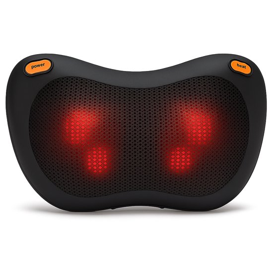 YURDA - Draadloze Massagekussen - Warmte functie - Elektrisch nek en rug massage - Shiatsu massage kussen - Massageapparaat - Zwart