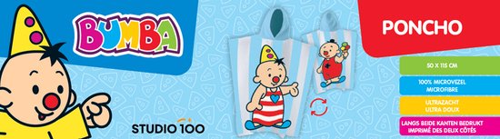 Bumba - Badponcho - Zacht - Blauw - Gestreept — afbeelding 2