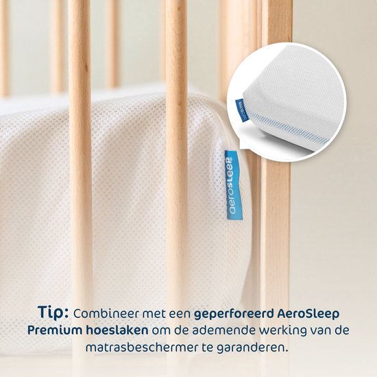 AeroSleep® Premium 2-in-1 matraspakket: Babymatras + 3D matrasbeschermer - 120 x 60 cm