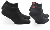 Norfolk - 2 paar - Wandelsokken - Anti Blaren - 60% Merino Wol enkelsokken met Snelle Vochtopname - Platte Teennaad - Enkelsokken - Sokken Heren - Wollen Sokken - 43-46 - Zwart - Sheldon Low-cut