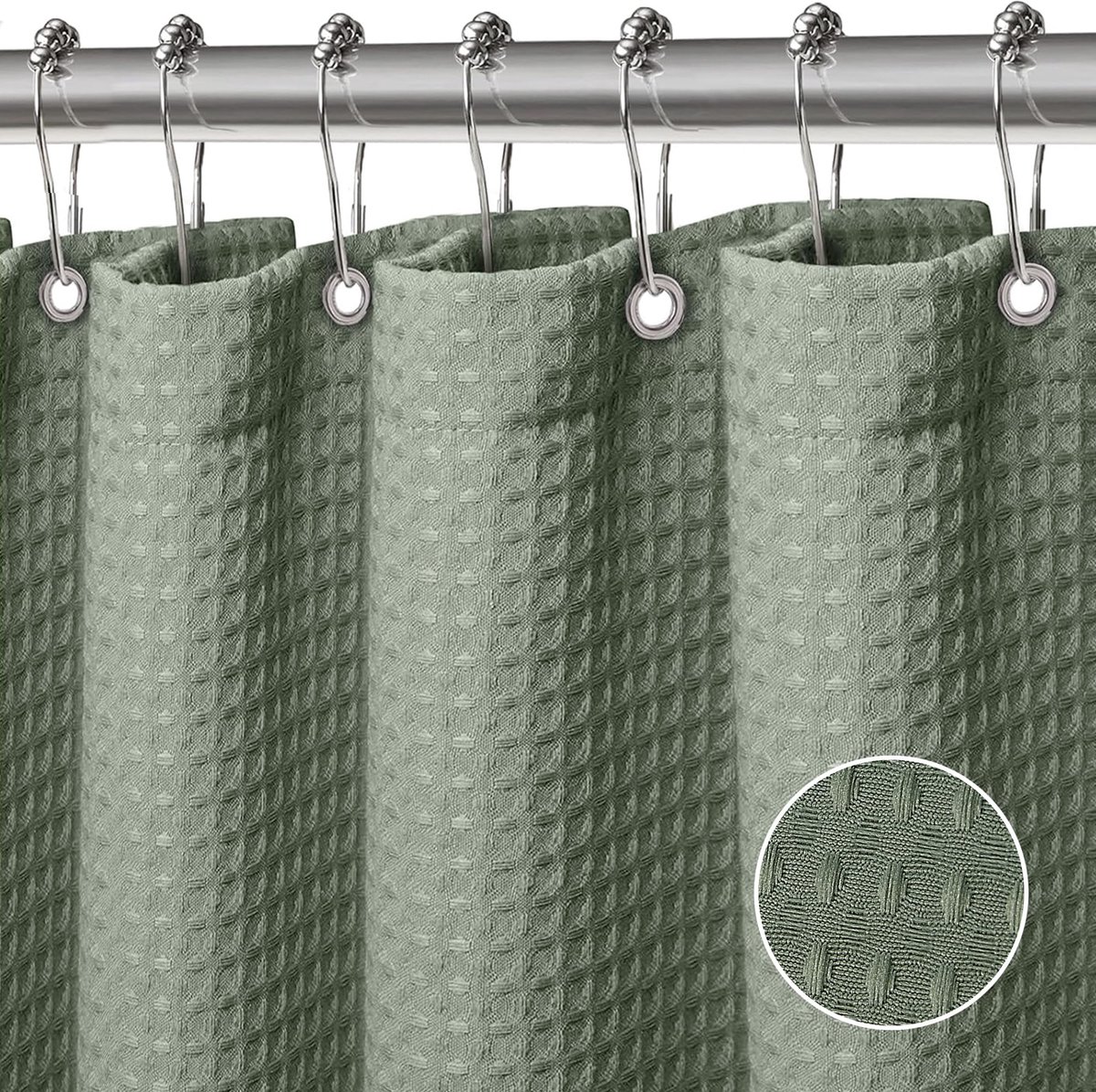 Ibenzoa® en Stijlvol Douchegordijn met Magnetische Zoom, Waterdicht en Wasbaar, Inclusief 12 Ringen