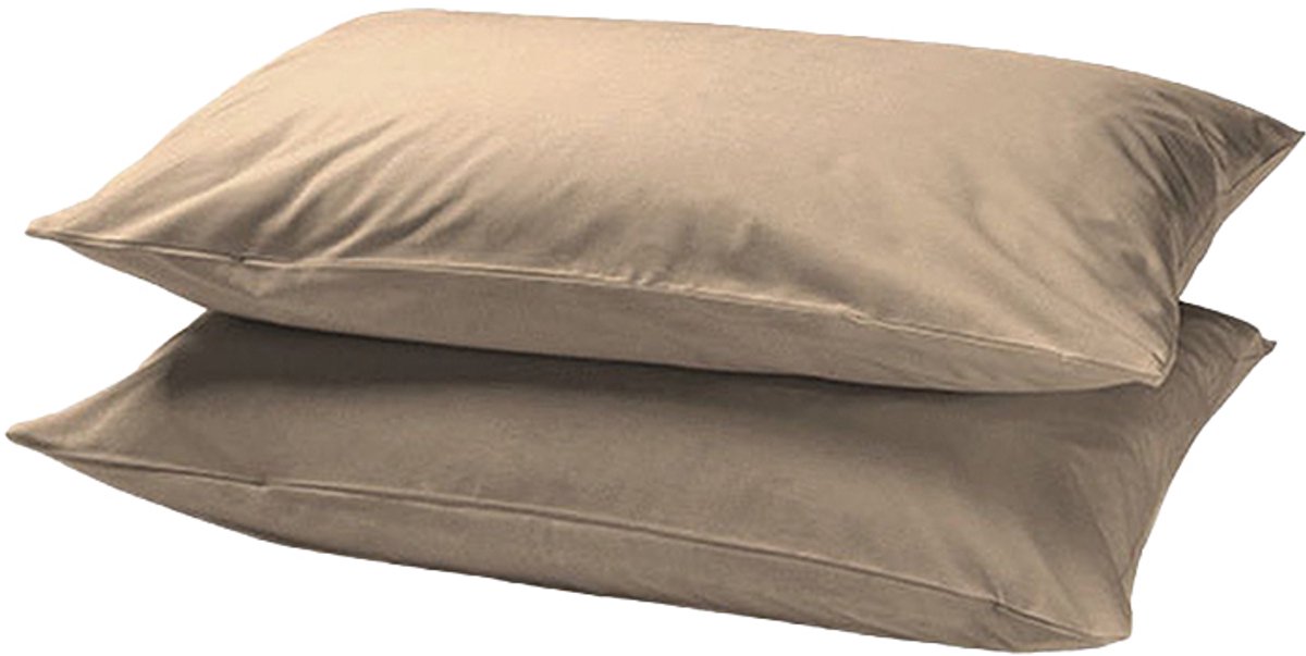 Slaaptextiel Lino Kussenslopen Taupe (set van 2)
