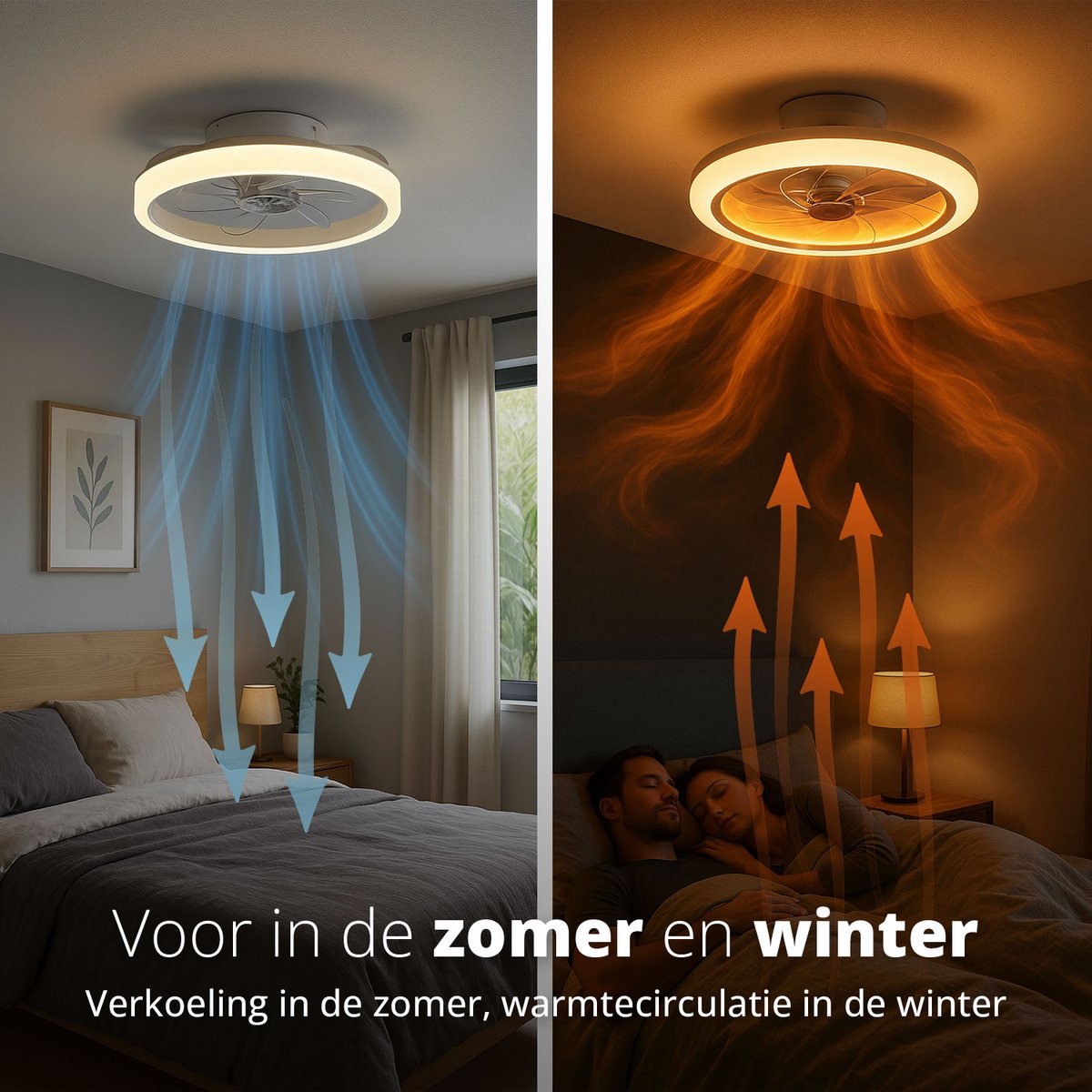FlinQ AeroGlow Smart Plafondventilator met Verlichting - Wit thumbnail 3
