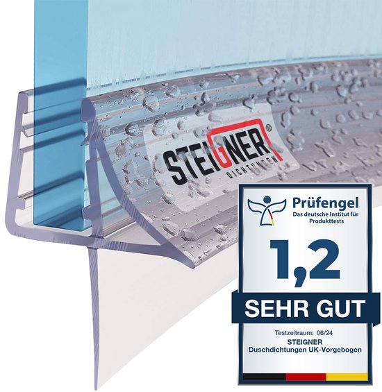 STEIGNER douchestrip, 50cm, glasdikte 6/7/ 8 mm, recht, pvc STEIGNER douchestrip, 50cm, glasdikte 6/7/ 8 mm, recht, pvc