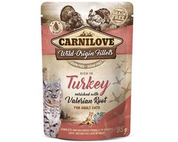 Carnilove Pouch Kalkoen - Hypoallergene Hondenmaaltijd - 24x85gr, Licht Verteerbaar met Valeriaan