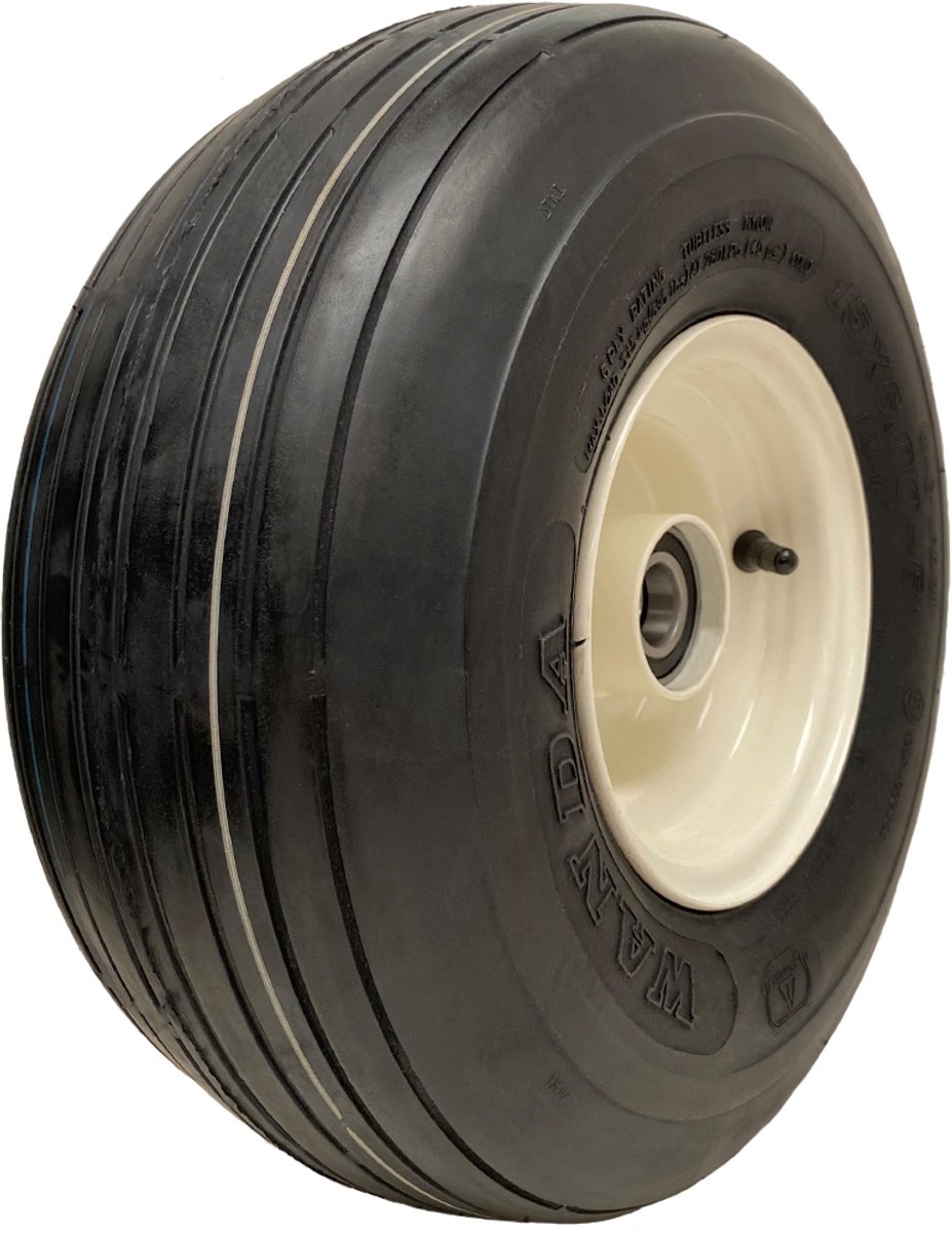 15x6.00-6 Multi Rib-grasmaaierwiel, 6-laags, P508 stalen velg en dop, 25 mm kogellagers