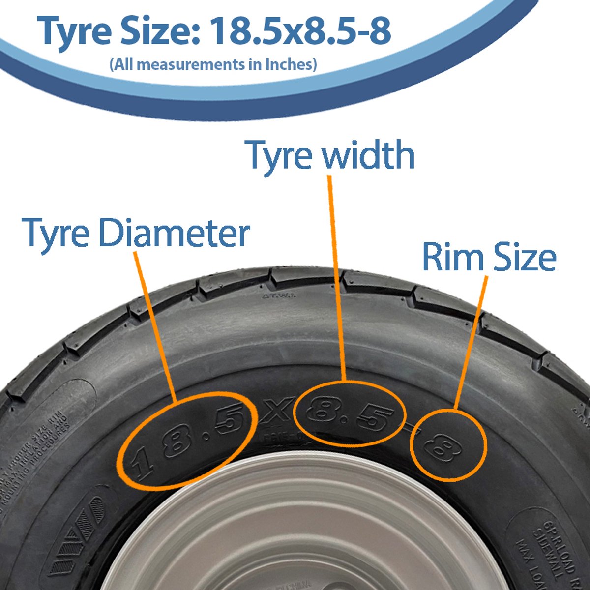 18.5x8.50-8 Achterwielset voor aanhangwagen, 100 mm wielbasis, Wanda Road, goedgekeurd voor 425 kg