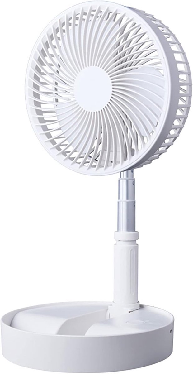 Opvouwbare mini staande ventilator met USB - Draagbare bureau- en vloerventilator met 4 snelheden en verstelbare hoogte