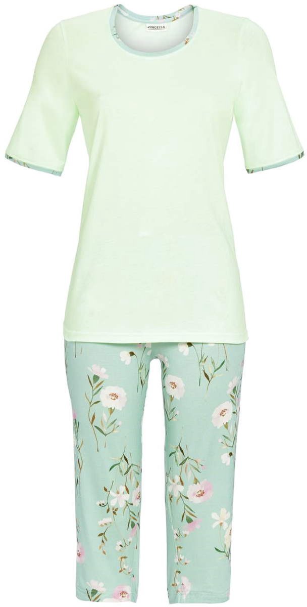 Ringella Bloemen pyjama Ringella groen - Groen - Maat - 38