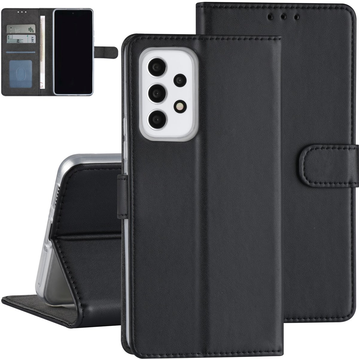 Samsung Galaxy A53 5G Case - Card holder for 3 cards - Magnetic closure - Black