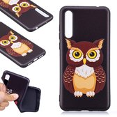 Huawei P20 Pro hoesje, gel case met print, uil - GSM Hoesje / Telefoonhoesje Geschikt Voor: Huawei P20 Pro