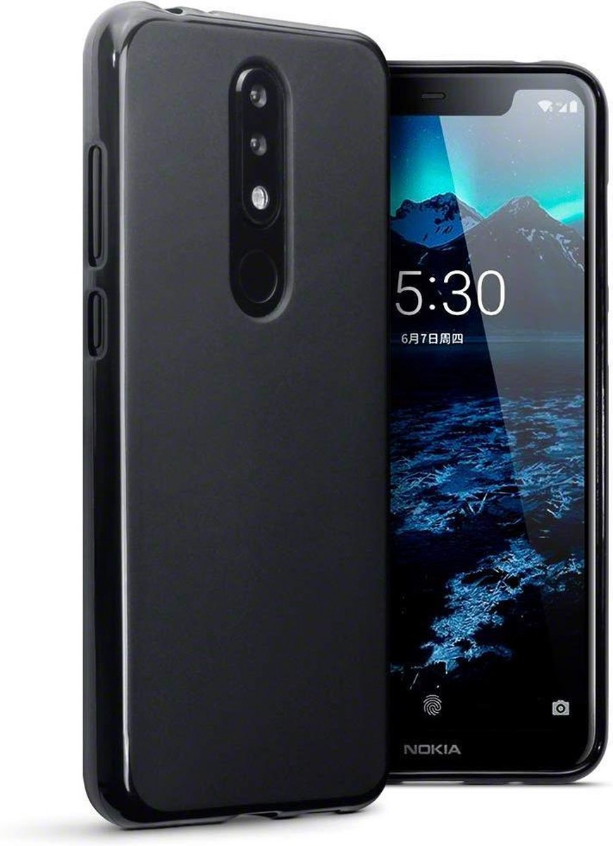 Hoesje voor Nokia 5.1 Plus, gel case, mat zwart