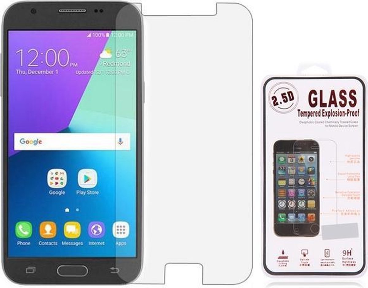 Screenprotector voor Samsung Galaxy J7 (2017), tempered glass (glazen screenprotector)