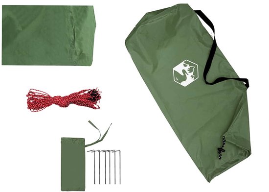 vidaXL - Kampeerluifel - waterdicht - 360x294 - cm - groen van Merkloos — afbeelding 3