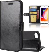 Apple iPhone SE (2020/2022) / iPhone 7 / iPhone 8 Hoesje - MobyDefend Wallet Book Case (Sluiting Achterkant) - Zwart - GSM Hoesje - Telefoonhoesje Geschikt Voor: Apple iPhone SE (2