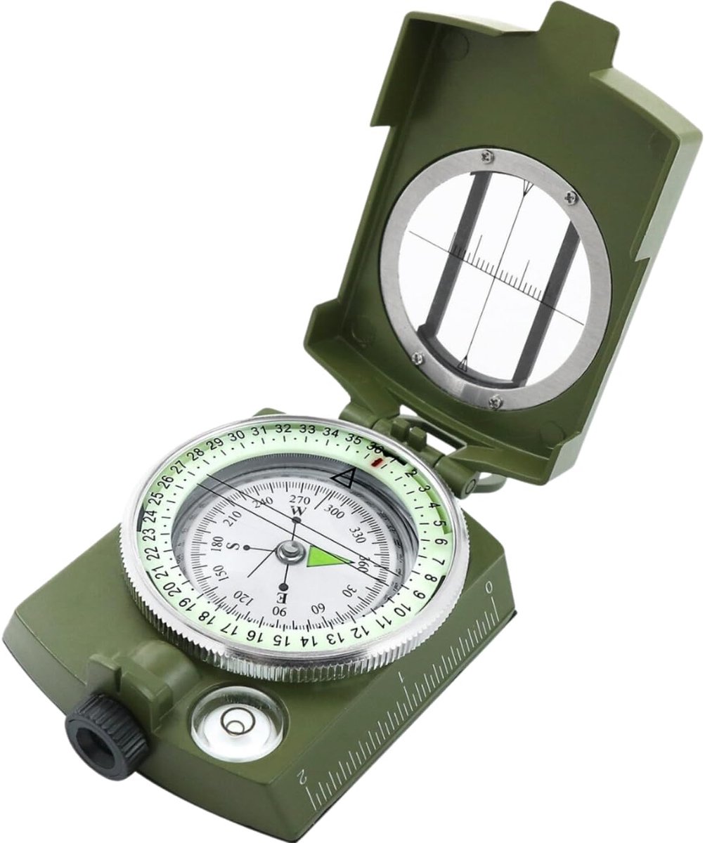 Kompas - Militair Kompas - Inklapbaar - Kaartlezer - Liniaal - zinklegering - Waterdicht - schokbestendig - Outdoor Uitrusting - voor wandelen, klimmen, fietsen, verkennen en buitenactiviteiten