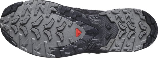 Zool van zwarte Salomon XA Pro 3D V9 Gore-Tex heren wandelschoen met grijs profiel.