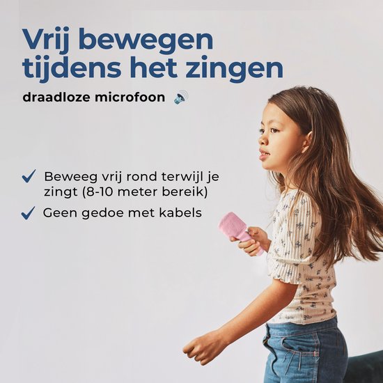 Denver Karaoke Microfoon Bluetooth – Draadloos – Speaker met Fluffy Afwerking – Karaoke Set – AUX - MicroSD – KMS30RO — afbeelding 4