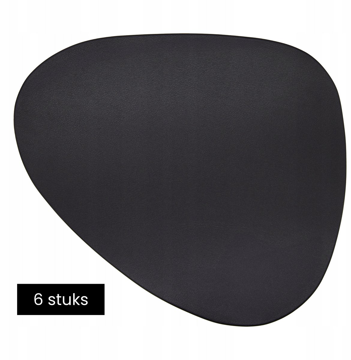Tragar Placemats Set van 6 – Zwart – Kunststof PVC 35x45 cm – Hittebestendig & Krasvrij – Asymmetrisch Design